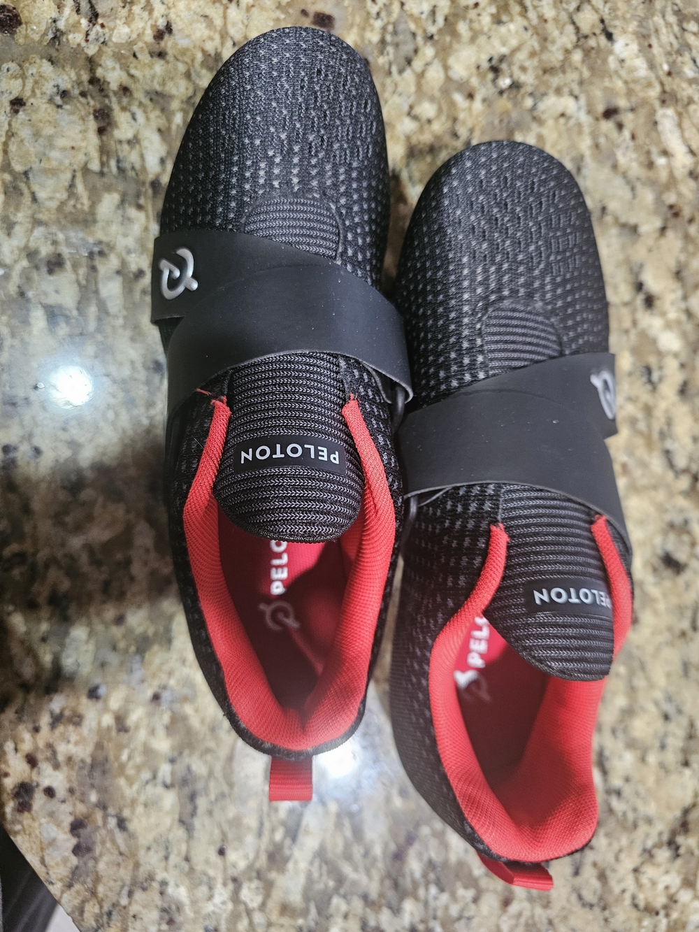 Peloton Clipless Biking Shoes Black and Red . Can Also Be Changed To SPD